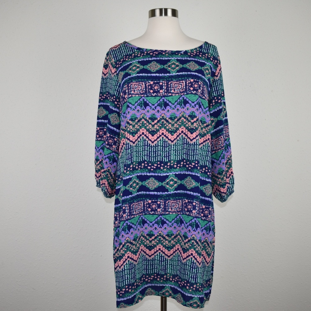 GiBiu Dress Size Large Geometric Print Made in USA